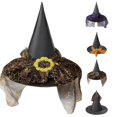 thumbnail image 1 of QTSHPN Kids Halloween Witch Hat Children Decorative Props Golden Thread Cosplay Headdress Caps hats for kids, 1 of 3