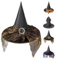 thumbnail image 1 of QTSHPN Kids Halloween Witch Hat Children Decorative Props Golden Thread Cosplay Headdress Caps hats for kids, 1 of 3