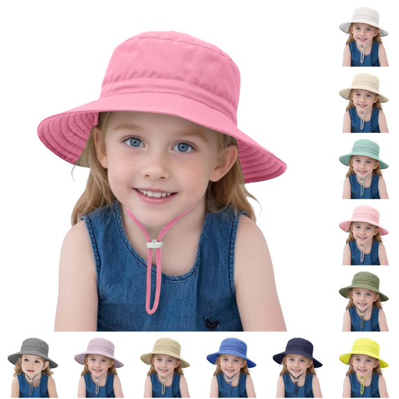 QTSHPN Kids Sun Hat Baby Breathable Fisherman Cap Summer Beach Toddler Lightweight Outdoor Play Kids Hat