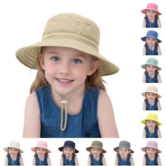 QTSHPN Kids Sun Hat Baby Breathable Fisherman Cap Summer Beach Toddler Lightweight Outdoor Play Kids Hat