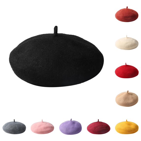 QTSHPN Kids Winter Hat Warm Autumn Winter Solid Color Beret Pumpkin Woolen Kids Girls Hat