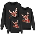 thumbnail image 1 of QTSHPN Matching Family Christmas Sweatshirts Christmas Long Sleeve Deer Plaid Print Hoodless Pullover Blouse Cozy Casual Sweatshirts, 1 of 3