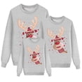 thumbnail image 1 of QTSHPN Matching Family Christmas Sweatshirts Parent Child Christmas T Shirts Thick Crewneck Soft Deer Head Bow Print Long Sleeve Tops Blouse Kids Sweater Kids Sweatshirt, 1 of 3