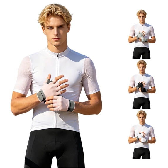 QTSHPN Motorcycle Gloves for Men Sport Cycling Half Finger Breathable Handwear Versatile Ride and Angling Grip Outdoor Activities Fashion Gym Gloves for Men L