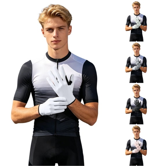 QTSHPN Motorcycle Gloves for Men Sports Cycling Breathable Half Finger Driving Outdoor Protective Handwear Fashion Gym Gloves for Men White M