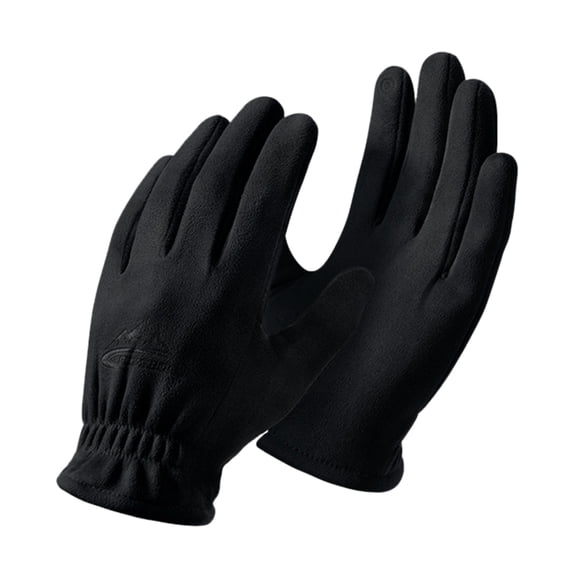 QTSHPN Motorcycle Gloves for Men Winter Outdoor Riding Windproof Thickened Warm Fleece Top Handwear Fashion Mens Workout Gloves Black XL