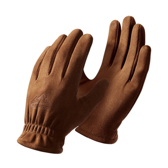 QTSHPN Motorcycle Gloves for Men Winter Outdoor Riding Windproof Thickened Warm Top Handwear Fashion Mens Workout Gloves Brown XL