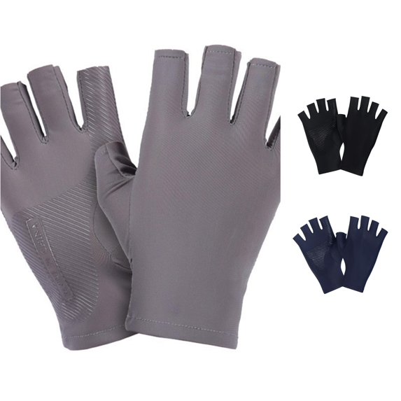 QTSHPN Riding Gloves Breathable Half Finger Cycling on Touchscreen Lightweight Outdoor Sports Driving Unisex Fashion Womens Workout Gloves Grey M