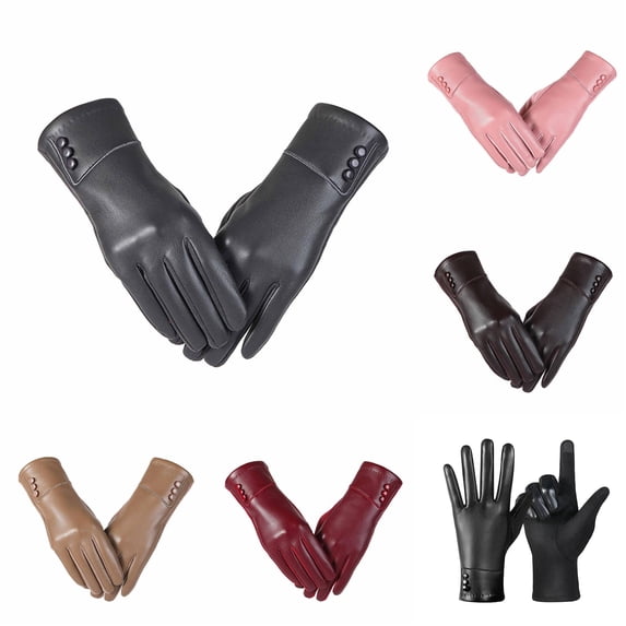 QTSHPN Riding Gloves Touch Screen Leather Winter Warmth Wind and Cold Proof Outdoor Cycling Driving Separate Fingers Unisex Fashion Womens Workout Gloves Grey002 One Size