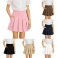 thumbnail image 1 of QTSHPN Sports Skirt Pleated High Waist Stretch Casual with Pockets School Style 5 14 Years Girls Skirts Pink 150, 1 of 4