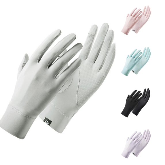 QTSHPN Sun Protect Gloves Outdoor Non on Summer Driving Fingerless Gloves Lightweight Breathable Protective for Daily Use Womens Glove Grey One Size