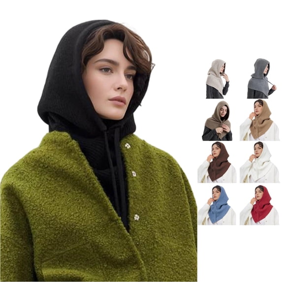 QTSHPN Winter Hat and Scarf Set for Women Unisex Knit Scarf Hat 2 in 1 Convertible Winter Neck Warmer Cold Weather Adult Winter Hats for Women & Men