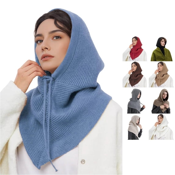 QTSHPN Winter Hat and Scarf Set for Women Unisex Knit Scarf Hat 2 in 1 Convertible Winter Neck Warmer Cold Weather Adult Winter Hats for Women & Men