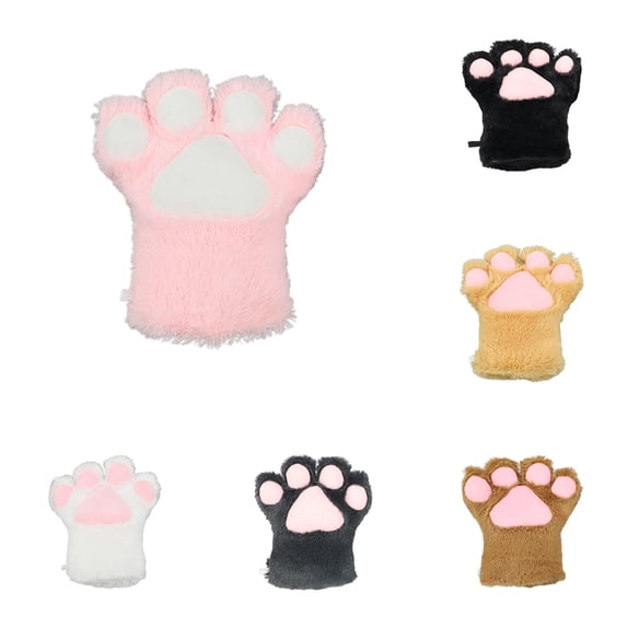 QTSHPN Winter Warm Gloves Winter Cat Fingerless Cosplay Mittens Performance Events Fashion Gloves for Women Pink One Size