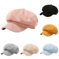 thumbnail image 1 of QTSHPN Womens Beret Hat Solid Color Eight Beret Hat Small Face Versatile Daily Fashion Classic French Women's Hats Pink One Size, 1 of 3