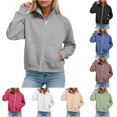 thumbnail image 1 of QTSHPN Zip up Sweatshirt Women Collared Long Sleeve Oversized Crewneck Jacket Style Pullover with Full Zipper for Fall Fashion Outfits Women's Sweatshirts Grey L, 1 of 5