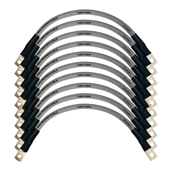 QTY 10 VBL4-S Battery Cable 4 Gauge AWG 9" 100% OFC Copper Flexible VLYNX Wire MADE IN USA