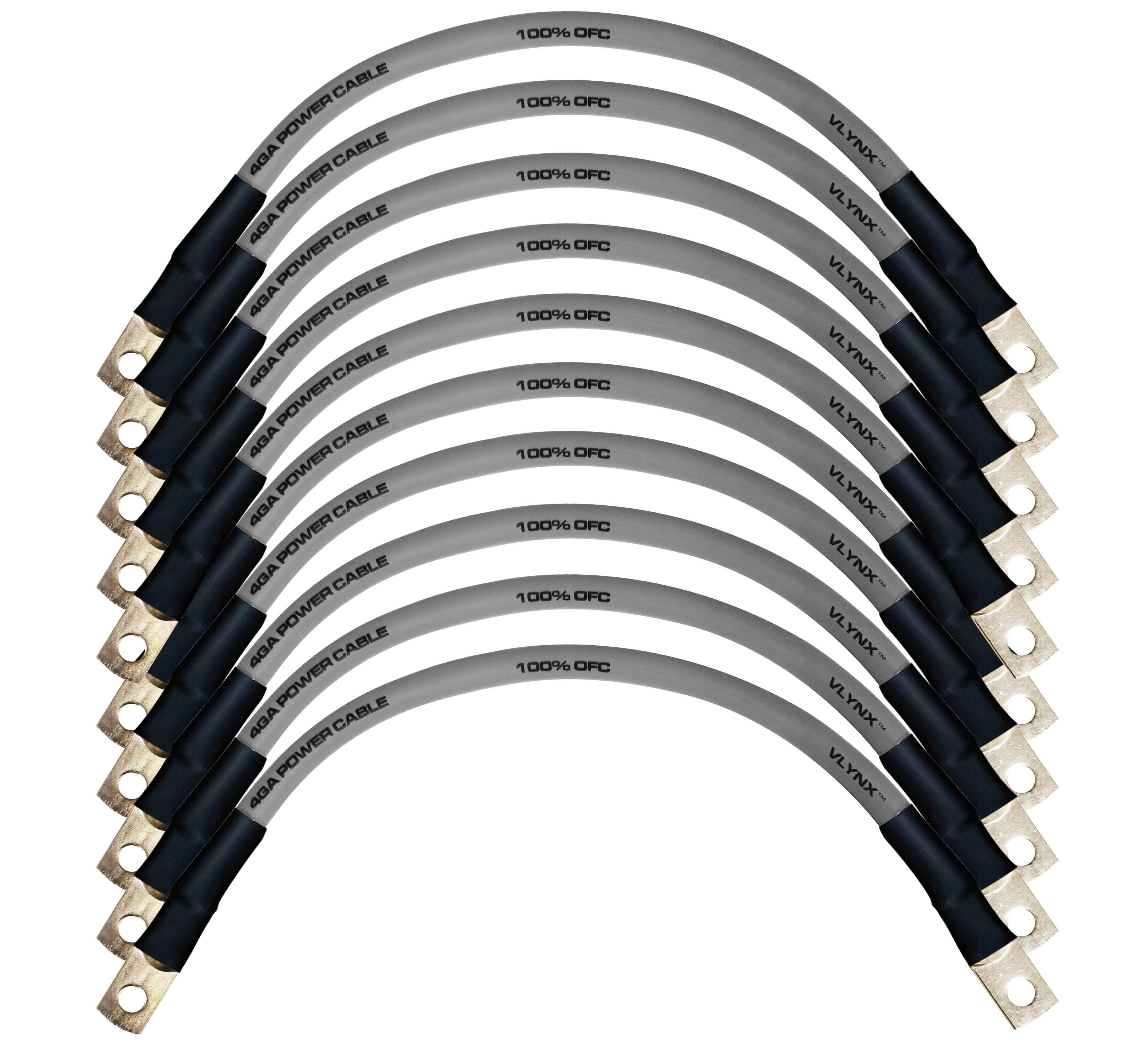 QTY 10 Wire Cable VBL4-S 4 Gauge AWG 9" 100% OFC Copper Flexible QTY 10 Battery Cable MADE IN USA