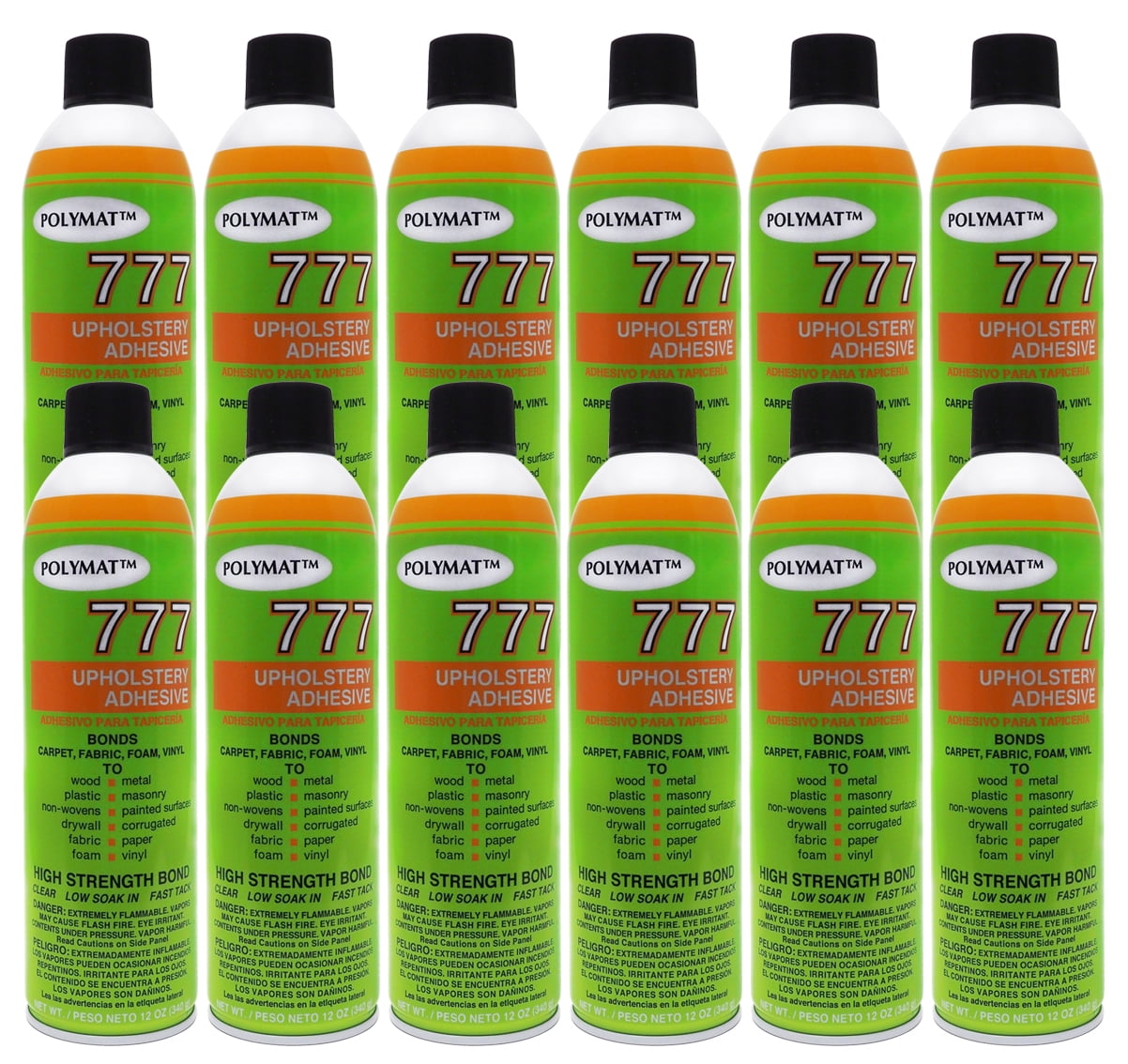 QTY 12 POLYMAT 777 Spray Glue Multipurpose Adhesive for Polyethylene