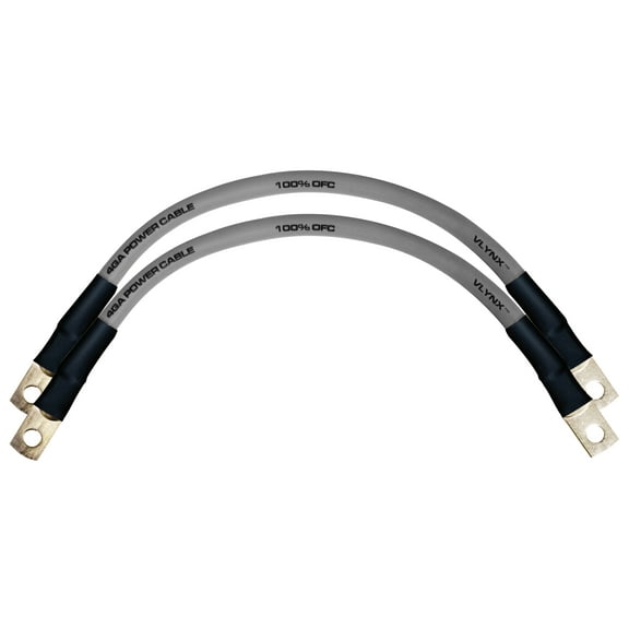 QTY 2 VBL4-S Battery Cable 4 Gauge AWG 9" 100% OFC Copper Flexible Wire with 5/16inch rings MADE IN USA