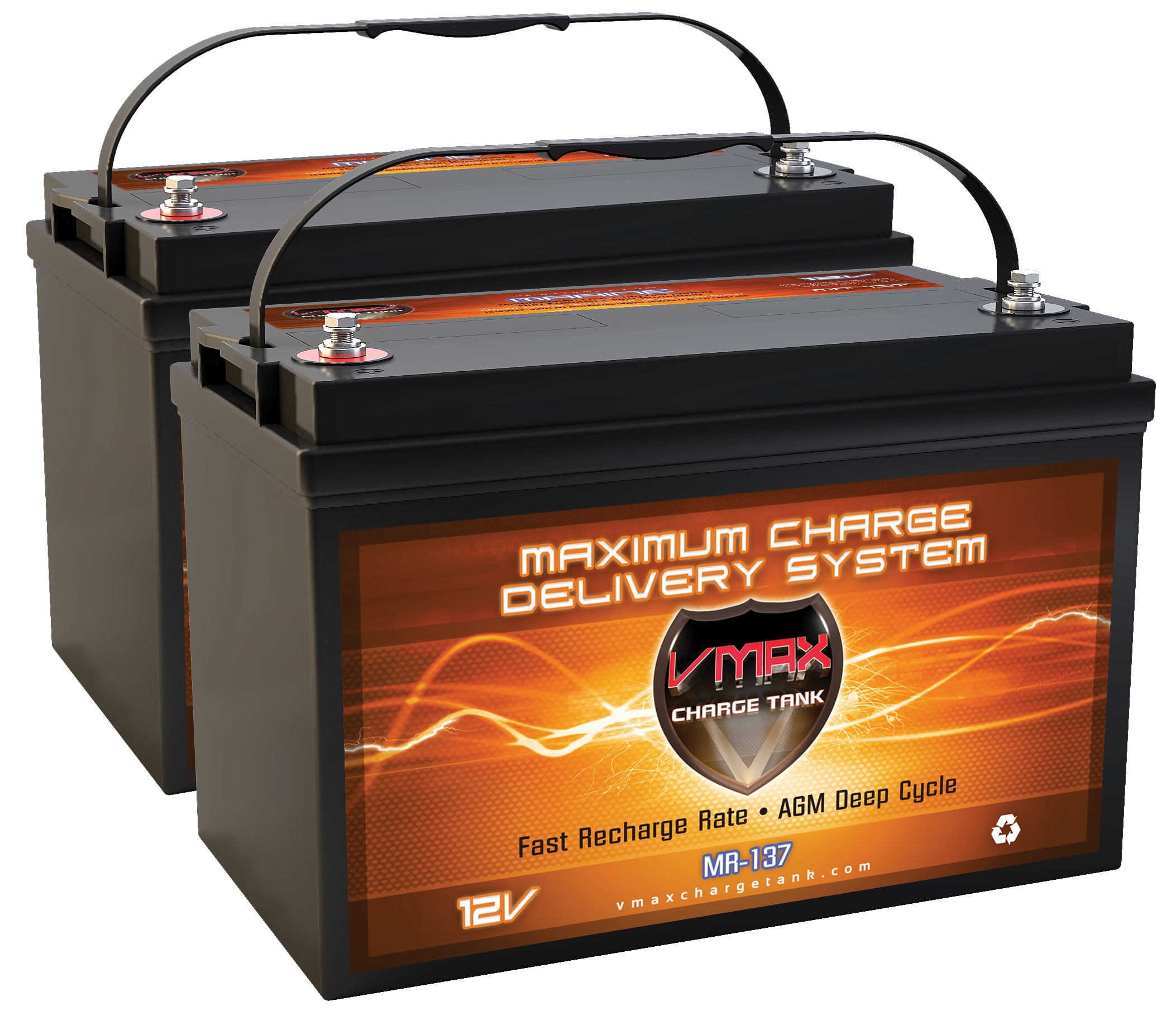 QTY 2 VMAX MR137-120 AGM 120Ah Group 31 12V Marine Battery for PLAYCRAFT Pontoon
