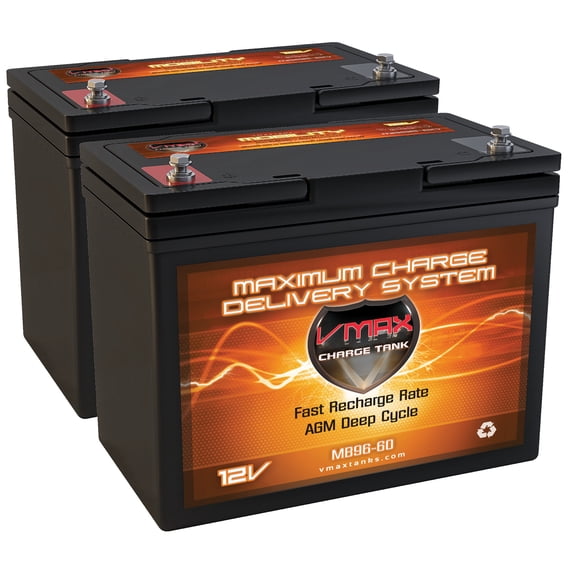 QTY 2 VMAXMB96 AGM Group 22 Deep Cycle Battery Replacement for IMC Hartway Sahara H7S Titan H11 Rumba SF P4F 12V 60Ah Battery