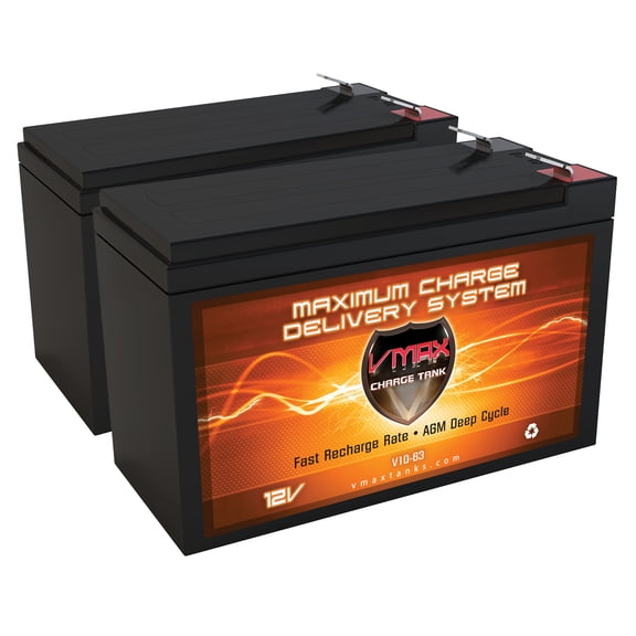 QTY 2 VMAXTANKS V10-63 12 Volt 10AH AGM 12V Replacement Battery for APC APC3TA
