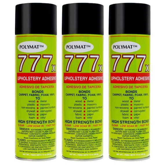 QTY 3 POLYMAT 777 Spray Glue Multipurpose Bond Adhesive for Decorating Tiles