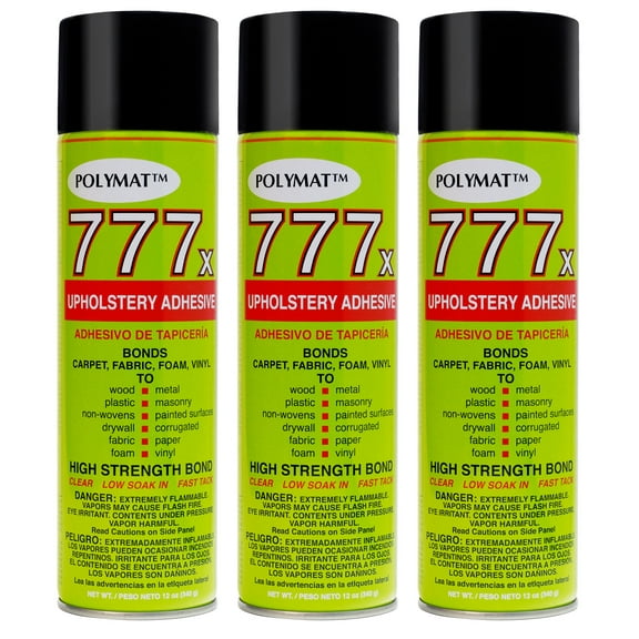 QTY 3 POLYMAT 777 Spray Glue Multipurpose Bond Adhesive for Decorating Tiles
