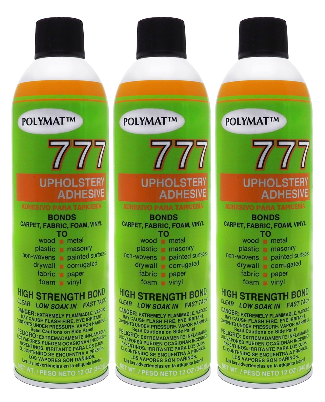 QTY 3 POLYMAT 777 Spray Glue Multipurpose Bond Adhesive for Dollhouse Repair