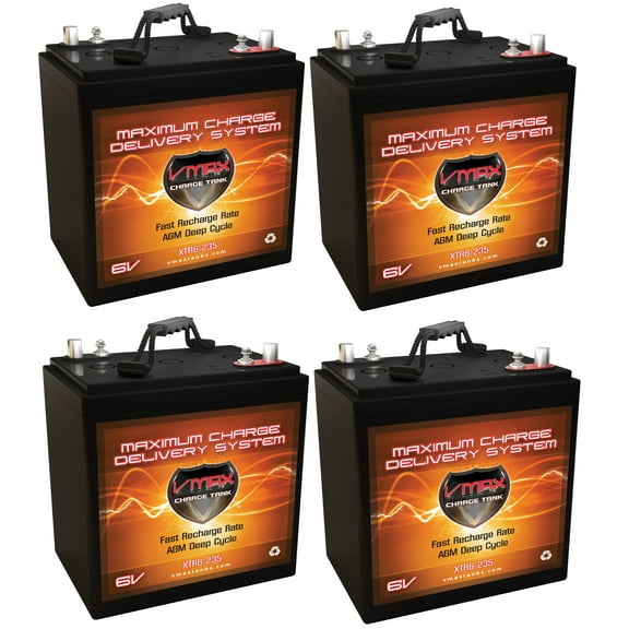 QTY 4: VMAX XTR6-235 6V 235AH GC2 AGM BATTERIES REPLACE T105-RE