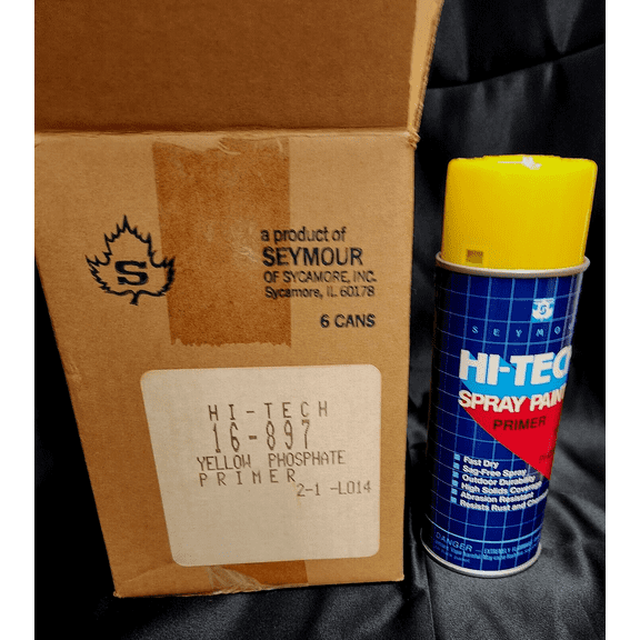 QTY 6 SEYMOUR 16-897 YELLOW ZINC PHOSPHATE PRIMER SPRAY PAINT FAST DRY RUST PROT
