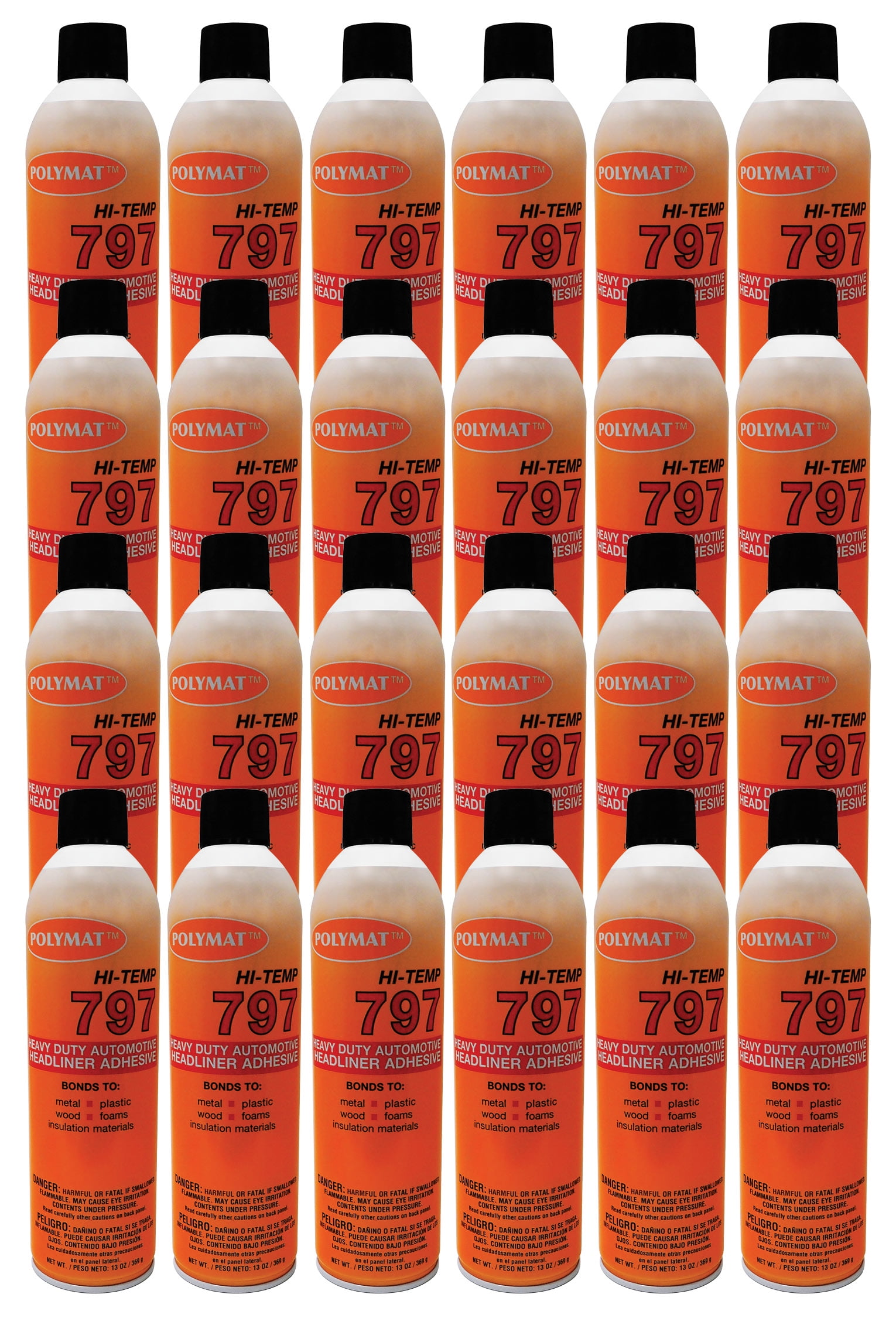 QTY24 Polymat 797 Hi-Temp Industrial Spray Glue Adhesive BONDS PLASTIC to WOOD