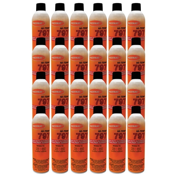 QTY24 Polymat 797 Hi-Temp Industrial Spray Glue Adhesive BONDS PLASTIC to WOOD