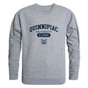 QU Quinnipiac University Bobcats Alumni Fleece Crewneck Pullover Sweatshirt Heather Gray Small