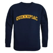 QU Quinnipiac University Bobcats Arch Crewneck Pullover Sweatshirt Sweater Navy X-Large