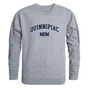 QU Quinnipiac University Bobcats Mom Fleece Crewneck Pullover Sweatshirt Heather Grey Small
