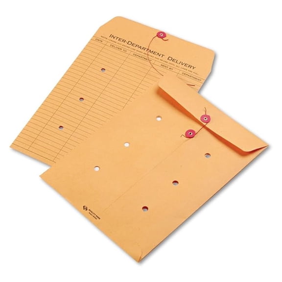 QUA63462 - Brown String amp;amp; Button Interoffice Envelope