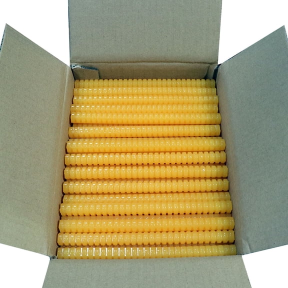 QUAD-701 High Melt Temperature Fast Set Bulk Hot Melt Glue Sticks - 8" Quad Stick - 11 lbs - Tan