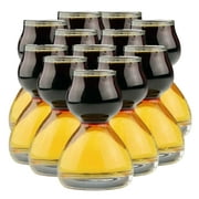 QUAFFER Double Bubble Layered PLASTIC Shot Glass – Clear Chaser Shot Glass Jigger for Smooth Tasty Shots – Fun Unique Split Shot Glasses Barware (Set of 12)