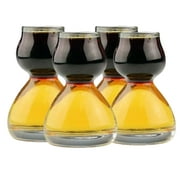 QUAFFER Double Bubble Layered PLASTIC Shot Glass   Clear Chaser Shot Glass Jigger for Smooth Tasty Shots   Fun Unique Split Shot Glasses Barware Set of 4
