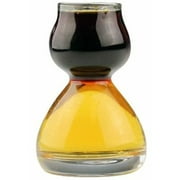 QUAFFER Double Bubble Layered Shot Glass Plus Recipe Card Glass Clear 1.25oz On Top, 2.25 oz On Bottom