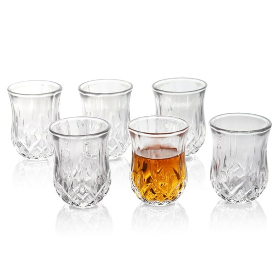 QUAFFER Tequila Square Glasses Heavy Base Shot Glass Cordial Glasses 2oz (Set of 6) – Square Shape Elegant Glass - Authentic Tequila Shot Glass Set –– Perfect for Parties, Bars, Events, Home Bar