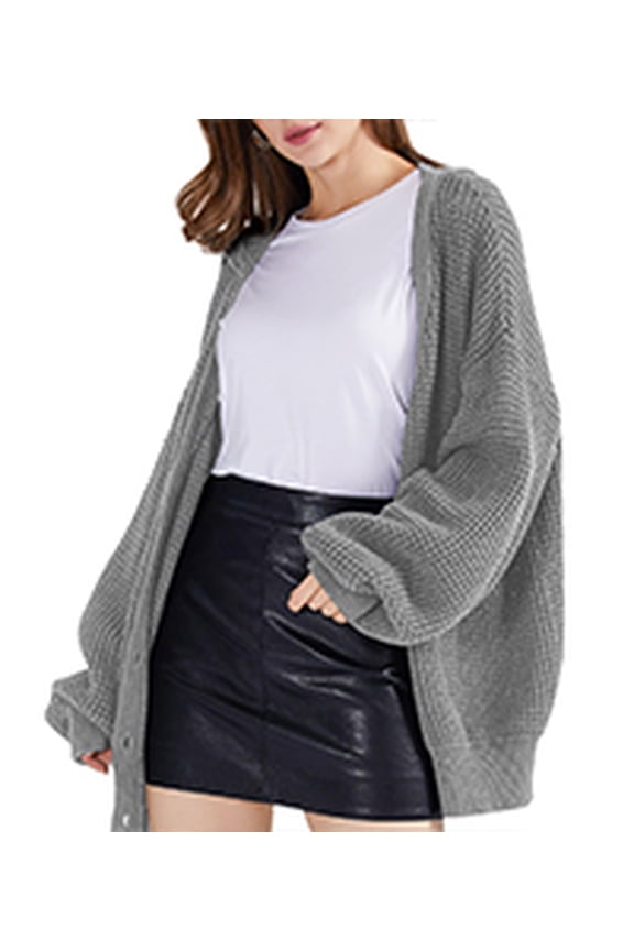 Women’s 100% Cotton Button-Front Oversized Cardigan Sweater