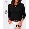 thumbnail image 1 of QUALFORT Women’s Crew Neck Pullover Sweater, Soft Lightweight Long Sleeve Knit Top, Black, Size XXL, 1 of 7