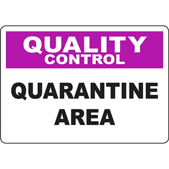 QUALITY CONTROL Quarantine Area Sign Health Hazard Metal Sign 12x16 Inch Notice Danger Warning Caution for Outdoor & Indoor