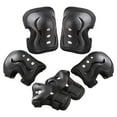 thumbnail image 1 of QUANFENG QF 6 Pieces Youth Teen Protective Gear Set Bike Knee Pads and Elbow Pads with Wrist Guards for Skate Cycling Sports (Black), 1 of 10