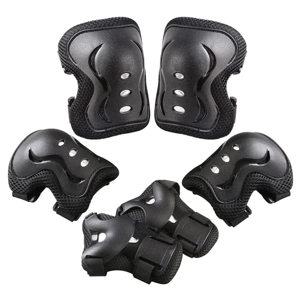 Set of 7 Helmets and Knee Pads Designed for Children, Providing Full