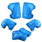 QUANFENG QF 6 Pieces Youth Teen Protective Gear Set Bike Knee Pads and Elbow Pads with Wrist Guards for Skate Cycling Sports (Small, Blue)