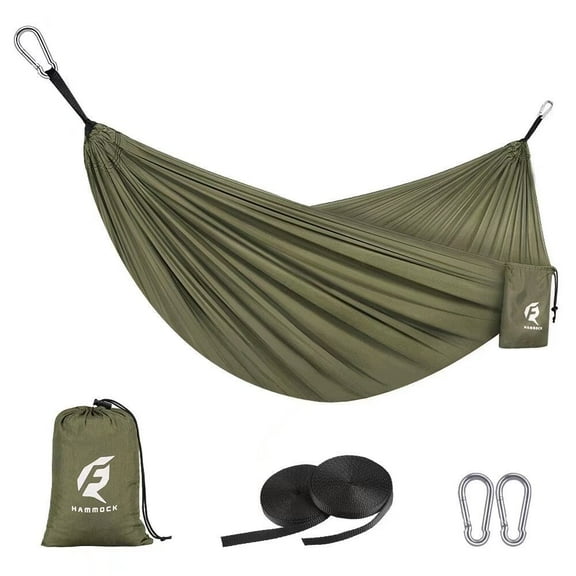 QUANFENG QF Hammock Lightweight Single Camping Hammock Support 400 lbs (Green)